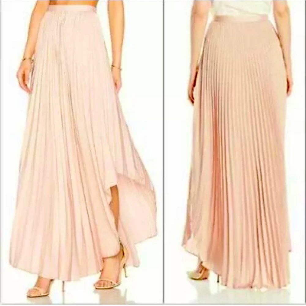 Dolce Vita Blush Accordion Pleat Maxi Skirt - S